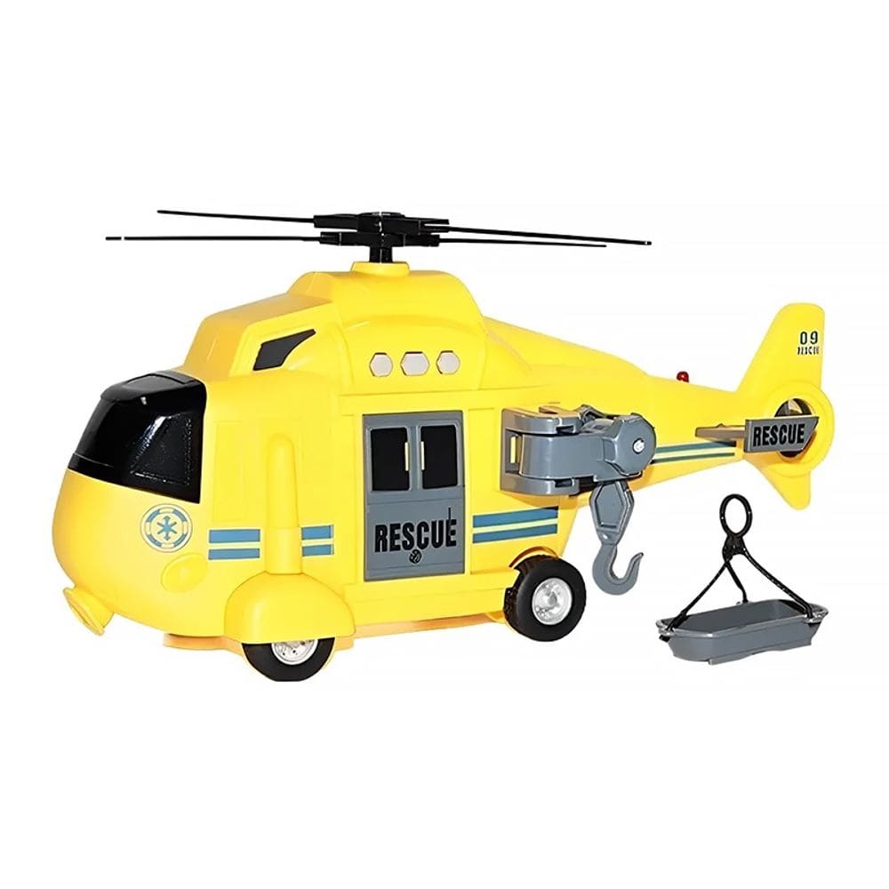 Helicóptero de Resgate com Som e Luz Bombeiro Amarelo BR2232 - Multikids