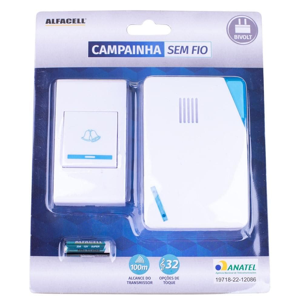 Campainha sem Fio 32 Toques AL09032 Alfacell Bivolt