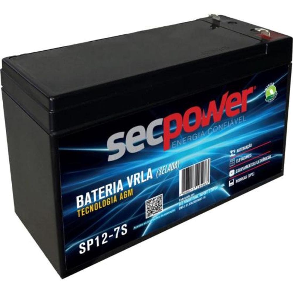 Bateria Selada 12V 7Ah SP12-7S SecPower 1un