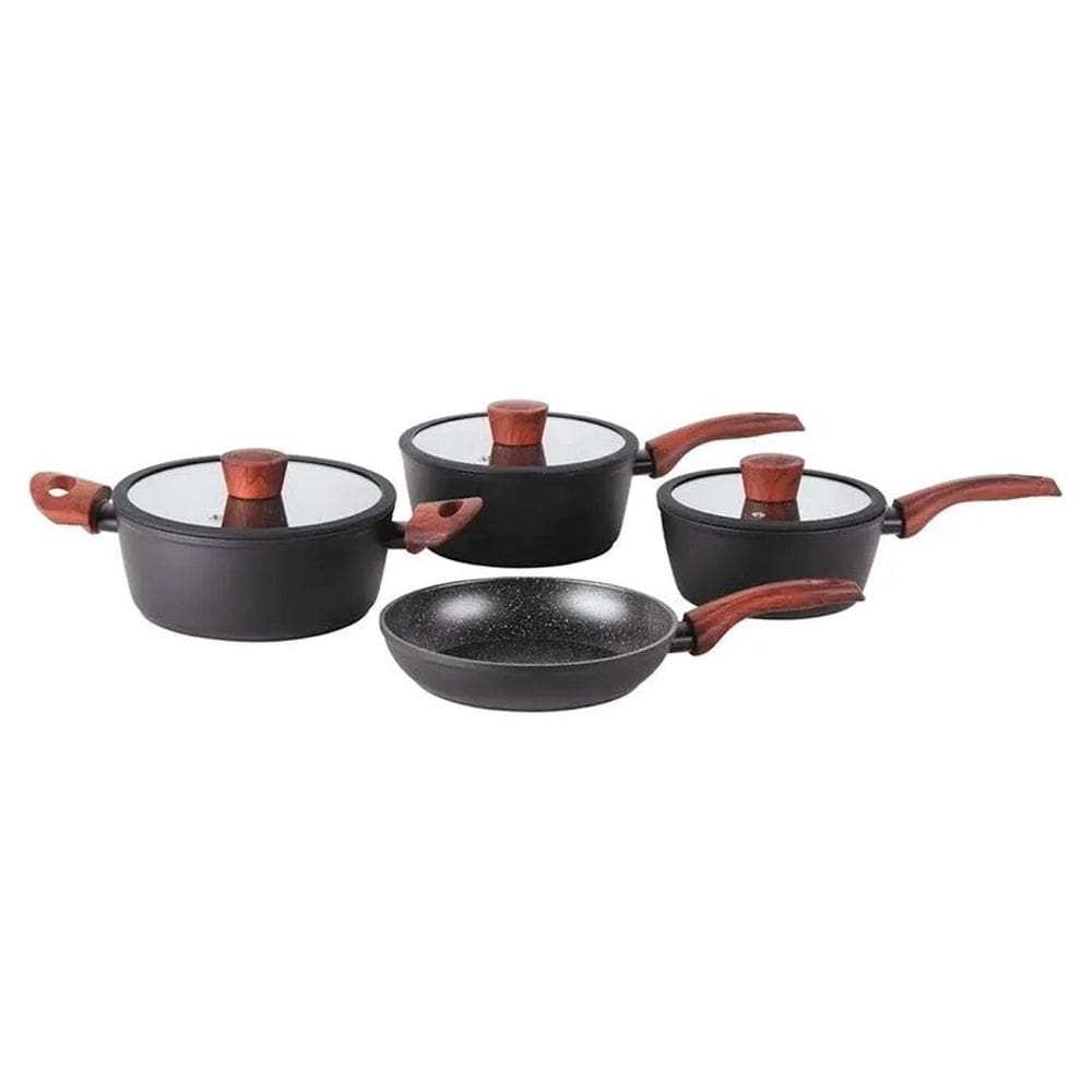 Conjunto de Panelas Brinox Antiaderente Ceramic Life 4 Peças Sirius com Indução Preto
