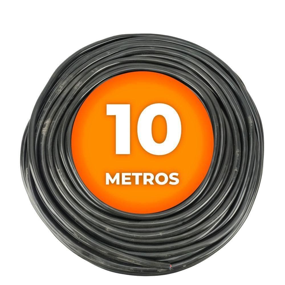 Cabo Pp Preto 4 Vias (4 X 1,5mm) 100% Cobre 10 Metros