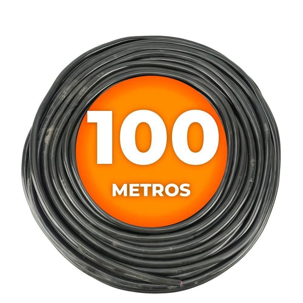 Cabo Pp Preto 4 Vias (4 X 1,5mm) 100% Cobre 100 Metros