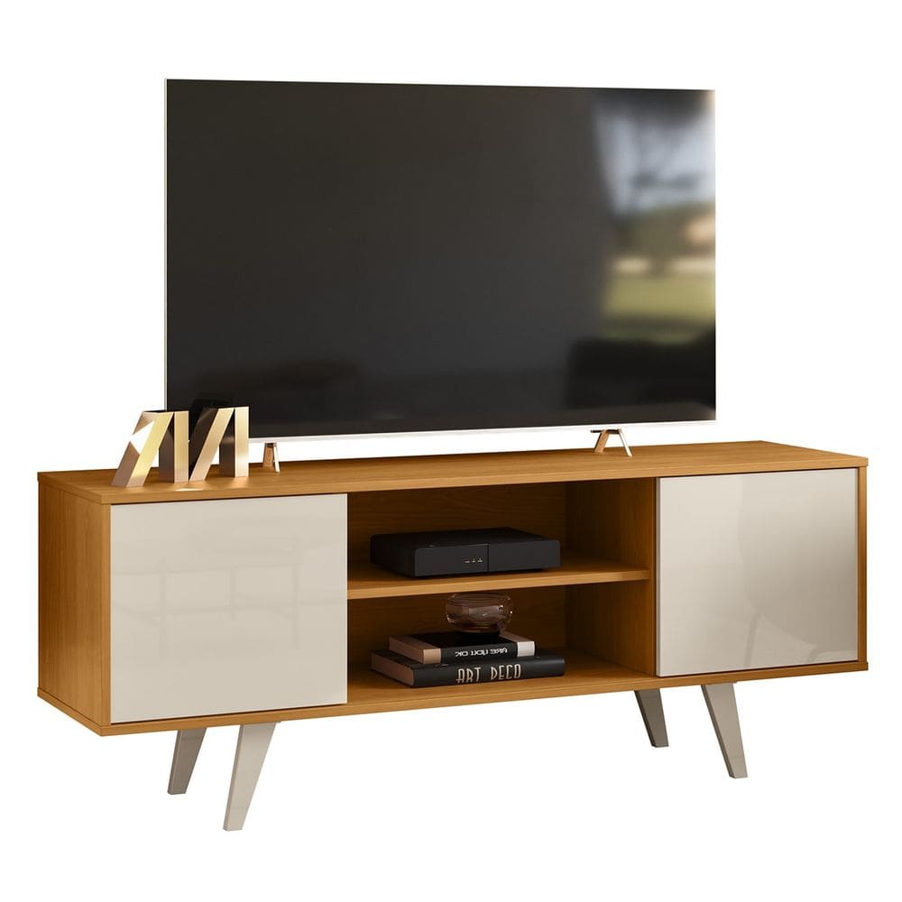 Rack Bancada de TV 50 Pol 136cm Espain Z10 Off/Cinamomo - Mpozenato