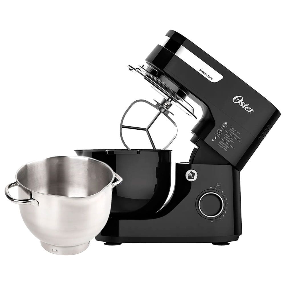Kit Batedeira Planetária Oster Black com Bowl Inox Extra