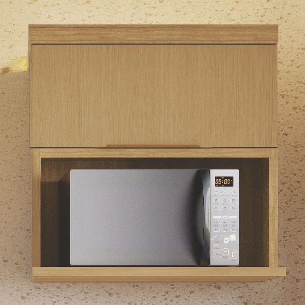 Armário Aéreo Cozinha 80 Cm Marquesa 1 Porta 100% Mdf 500975 Natural - Nesher
