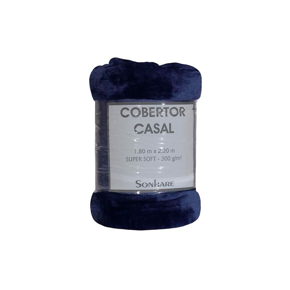 Cobertor Super Soft 300g/m² Casal 1,80x2,20m Marinho Sonhare Sultan