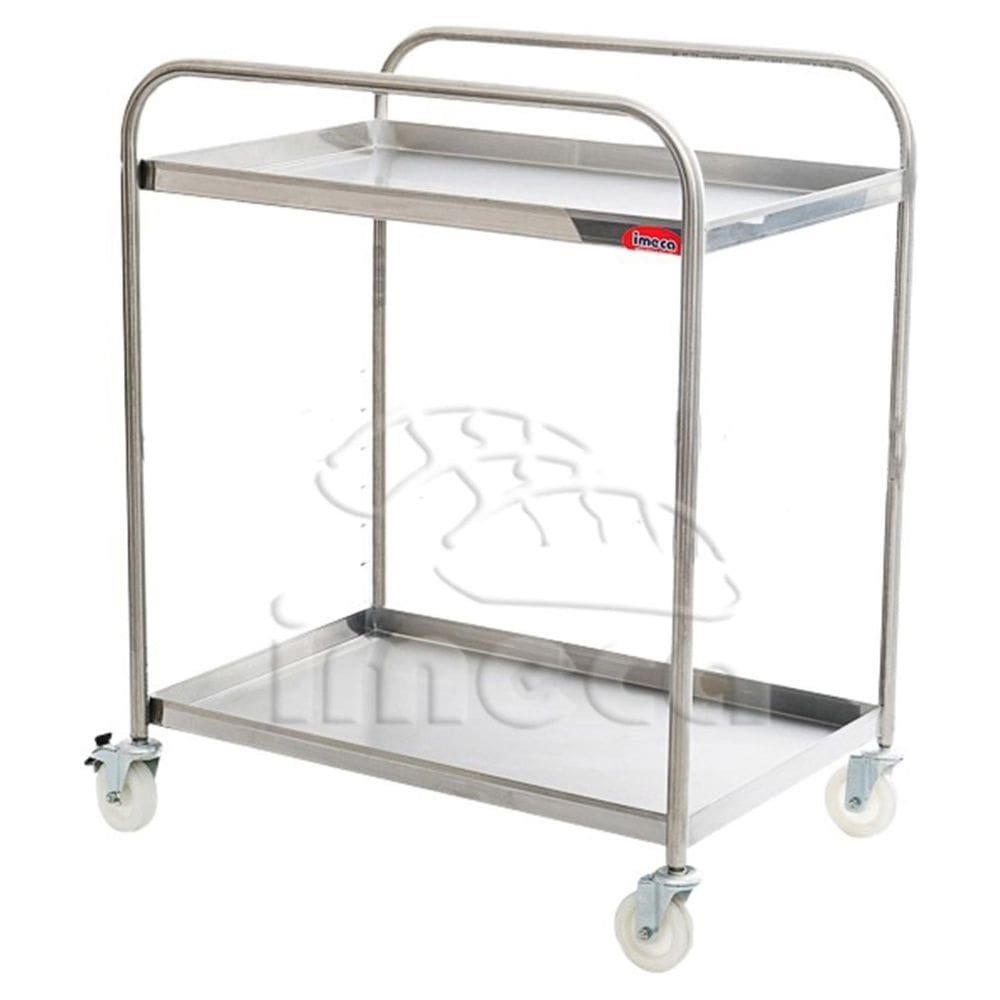 Carro de Serviço Imeca com 2 Bandejas 52x80x90 cm em Aço Inox