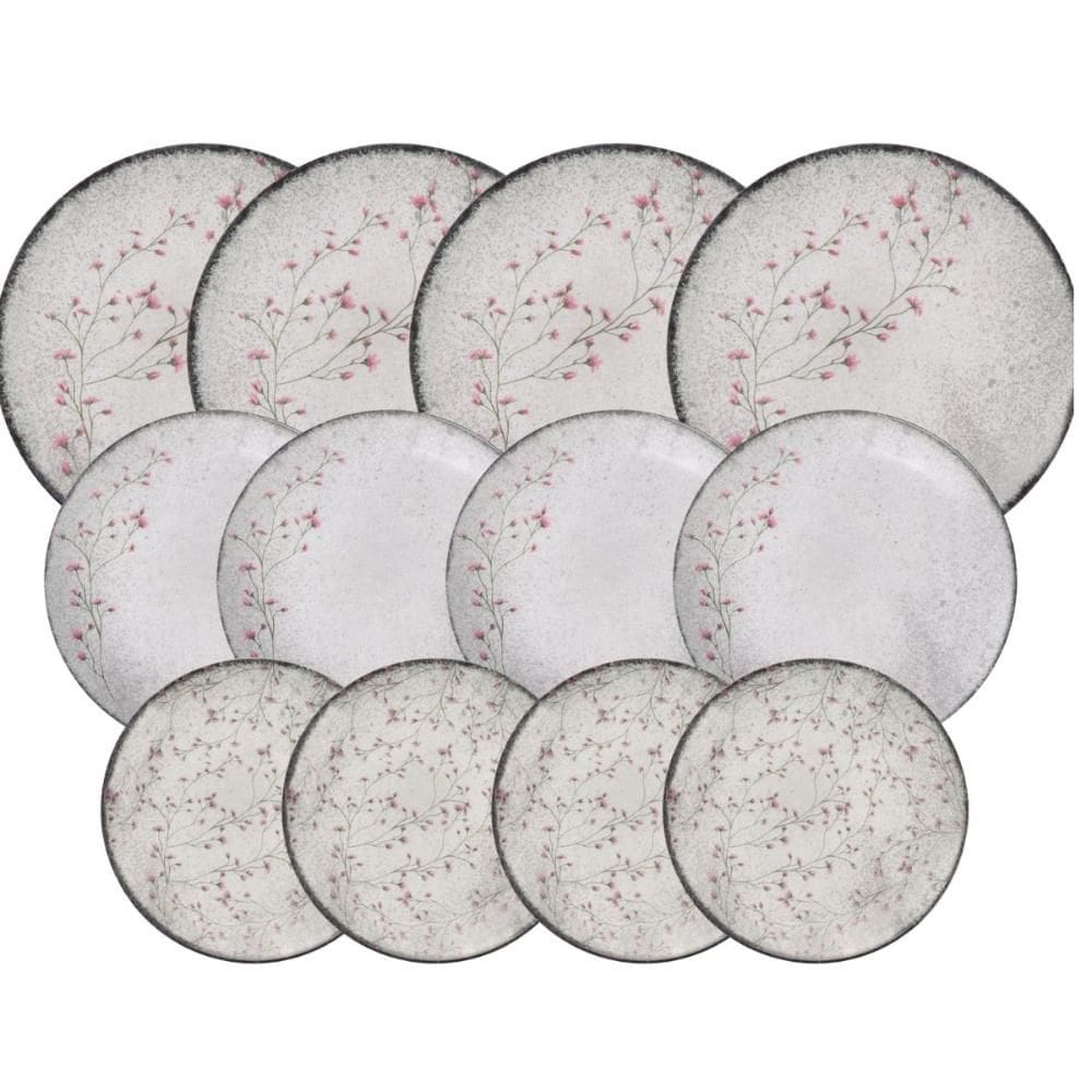 Jogo de Pratos 12 Peças Tramontina Floralis em Porcelana