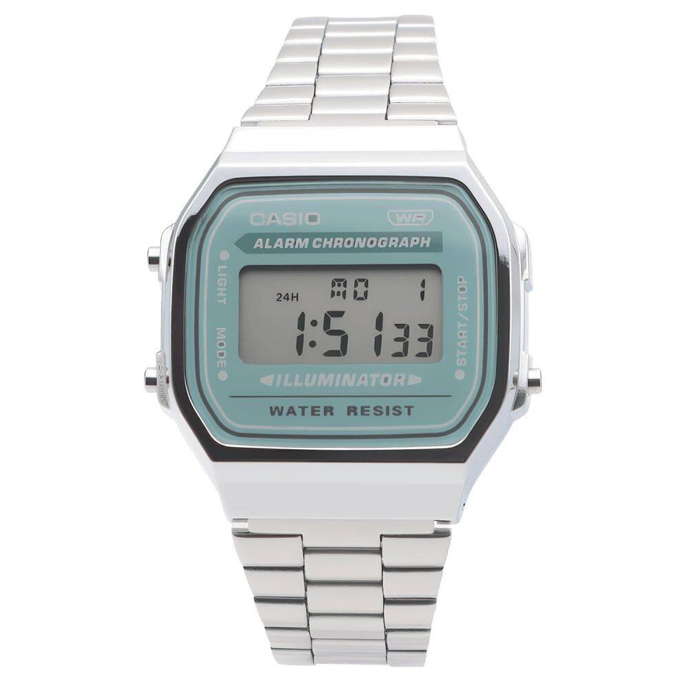 Relógio CASIO VINTAGE unissex digital prata A168WA-3AYDF