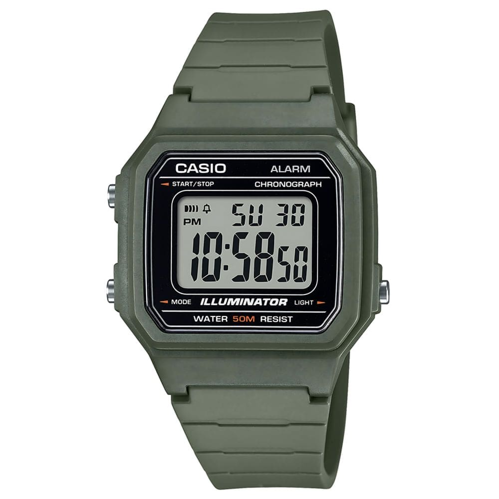 Relógio CASIO masculino analógico-digital verde W-217H-3AVDF