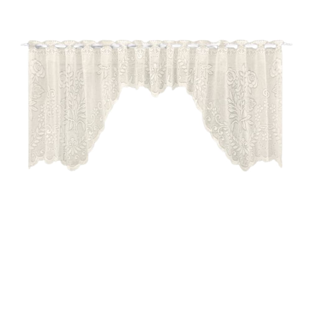 Cortina Bando Renda Cascata Cozinha Floral 2,95x1,00 Variada