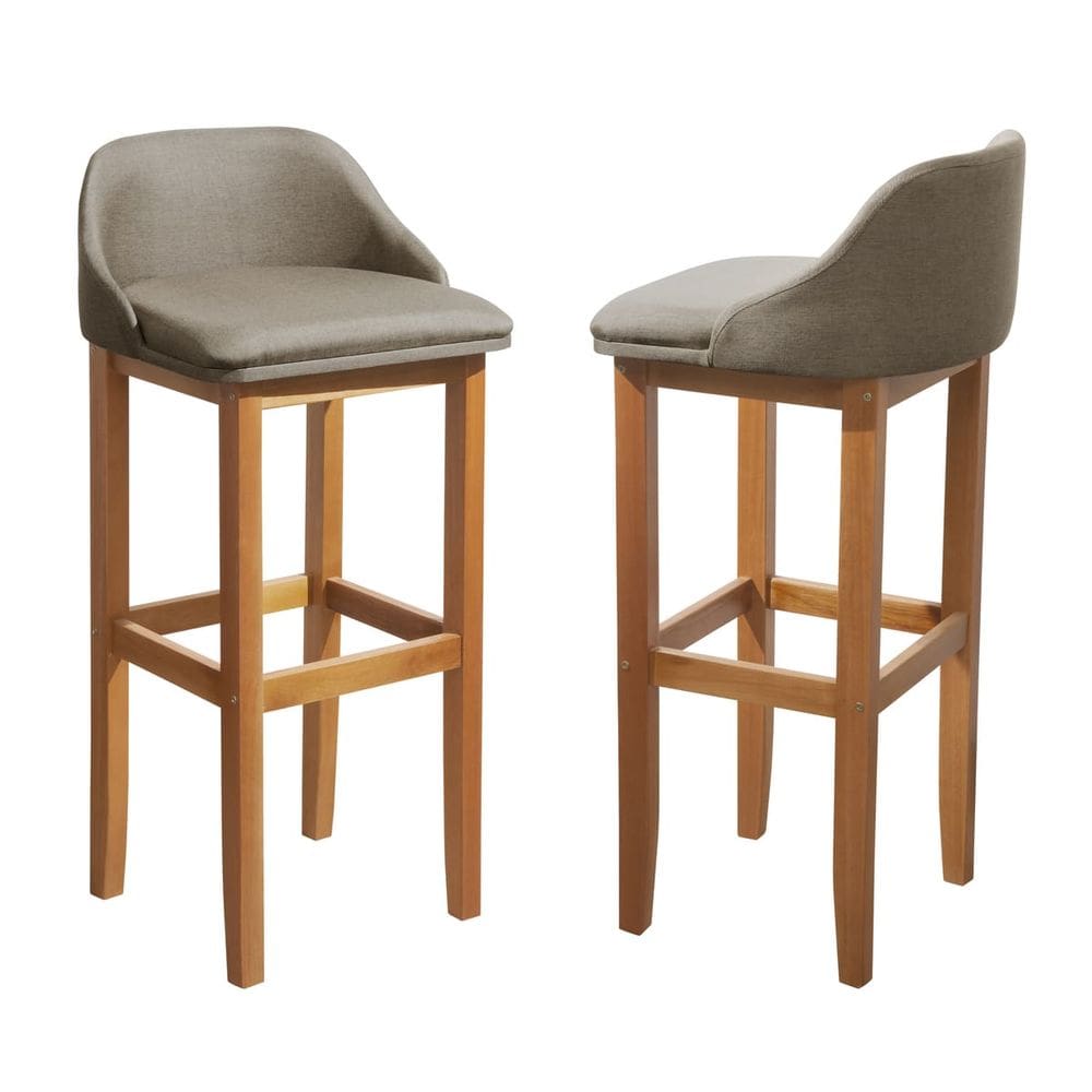 Kit 2 Banquetas Balcão Estofada Realeza 100cm Madeira Eucalipto