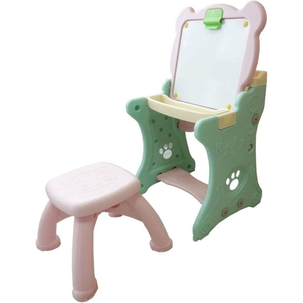 Mesa Didática Infantil 2 em 1 com Lousa e Banquinho Importado Rosa