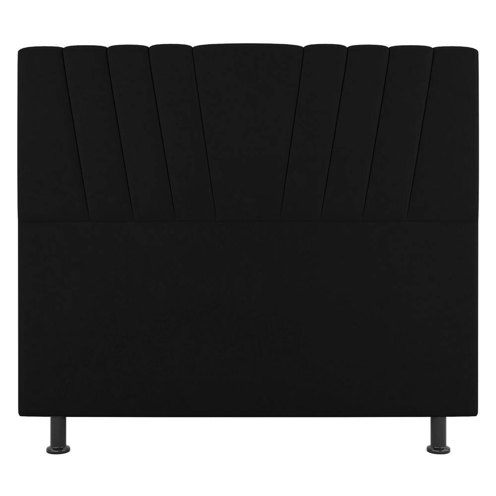 Cabeceira Cama Box Casal Queen Size Dublin 160cm Linho Preto - Abmaza