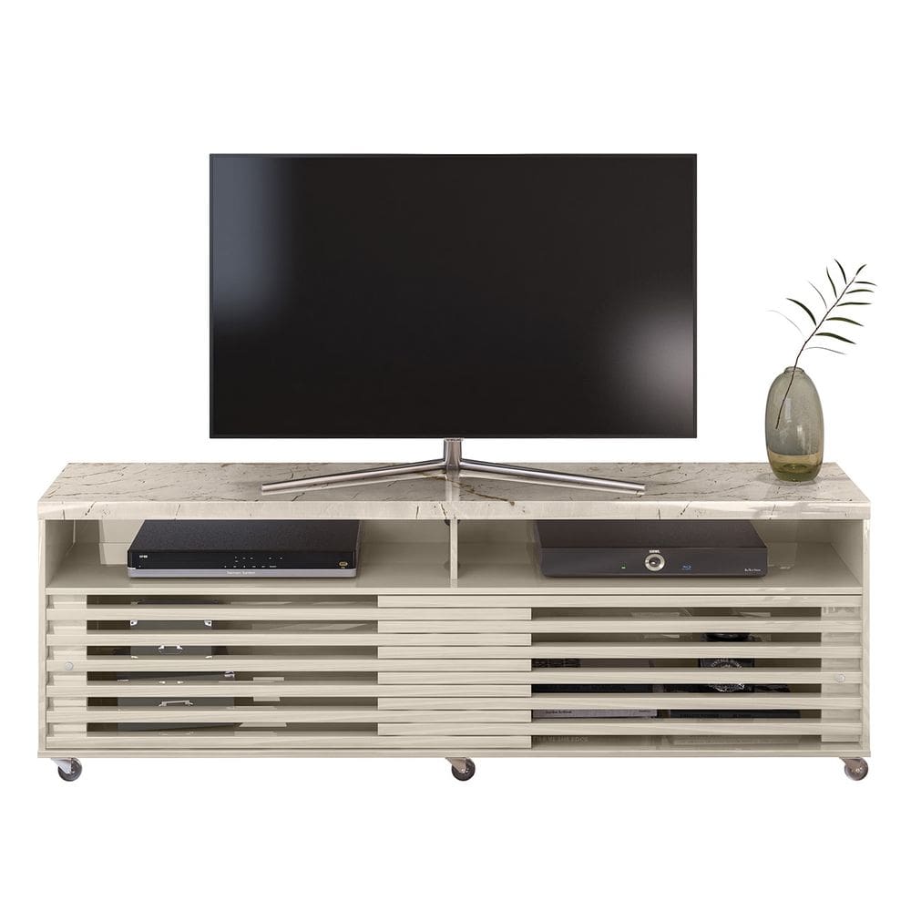 Rack Bancada de TV 65 Pol 182cm Tery Z10 Off White/Calacata - Mpozenato