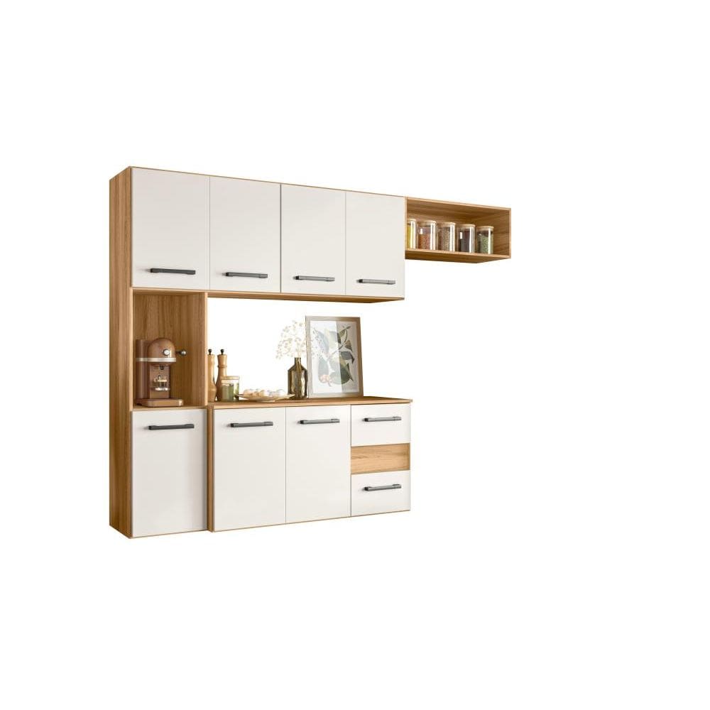 Cozinha Juliete Suspensa Freijo/Off Wht Cristal Nicioli