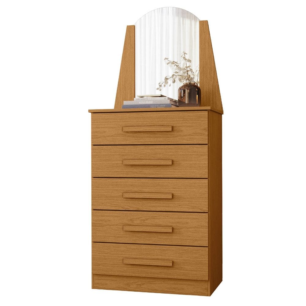 Cômoda Para Quarto Com Penteadeira Laris A02 Cinamomo - Mpozenato