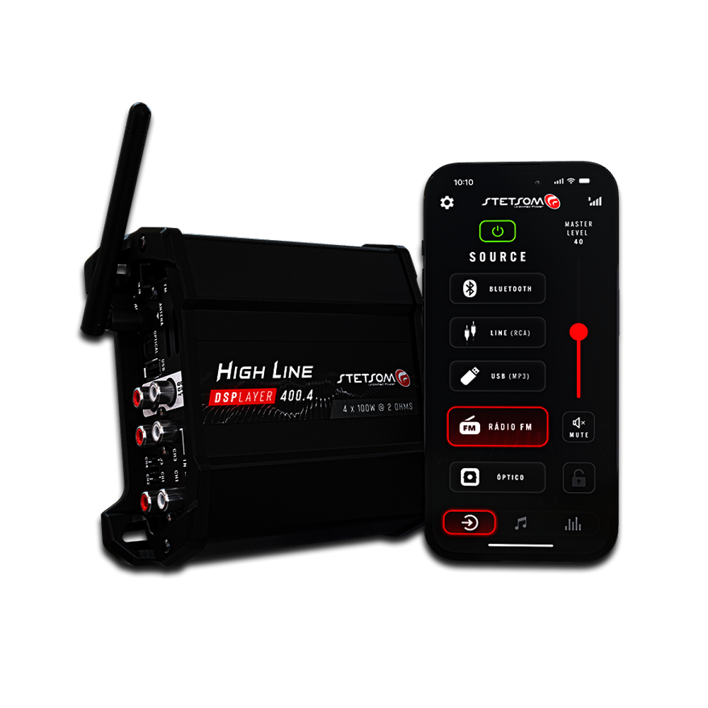 Modulo Stetsom Hl400.4 Dsplayer 400X4 Usb Dsp Play Bluetooth