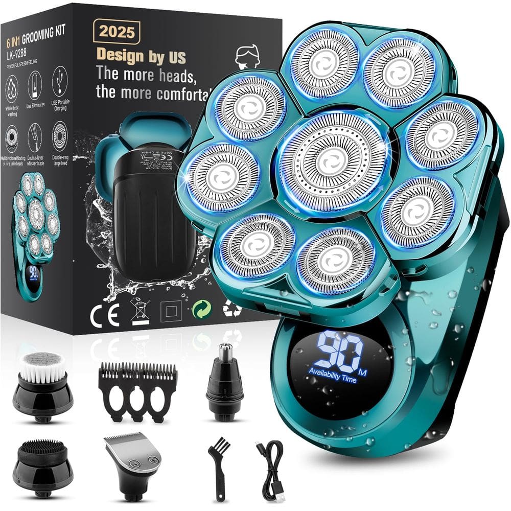 Máquina de barbear elétrica Handsomemen 9D atualizada 6 em 1 à prova d`água