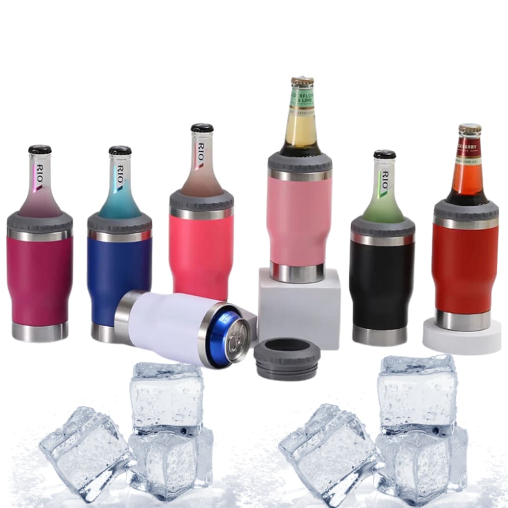 Copo Térmico Porta Long Neck lt Isolamento Vácuo Inox 2 Em 1