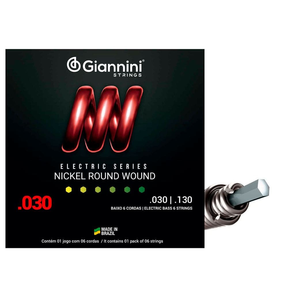 ENCORDOAMENTO P/ BAIXO GIANNINI 6 CORDAS GEEBRL/6 LEVE 0.030"