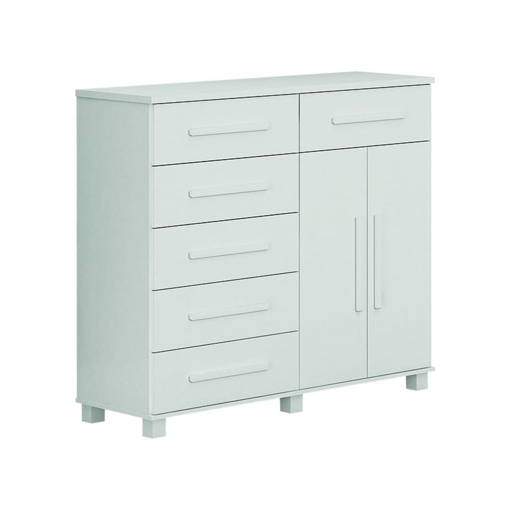 Cômoda para Quarto com Sapateira 6 Gavetas - SP-Branco - Móveis Leifer