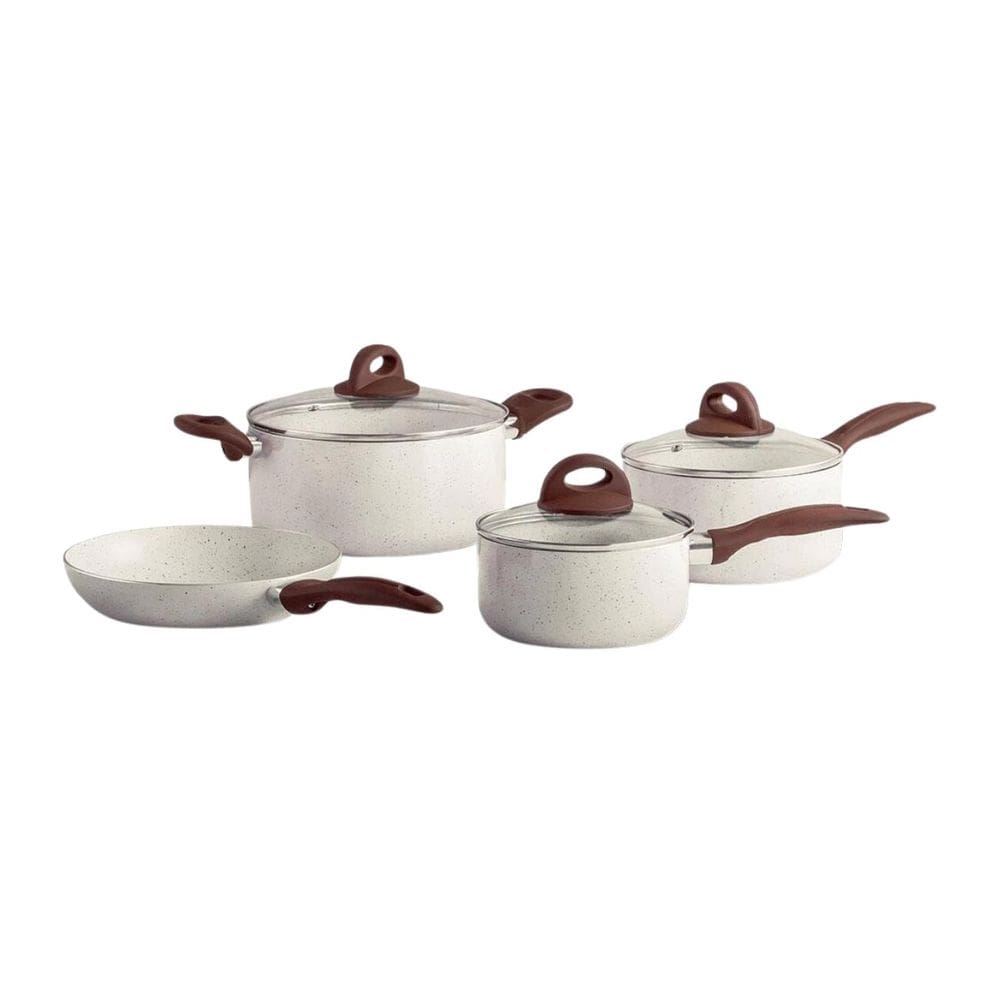 Conjunto Jogo Panelas Ceramic Antiaderente Vanilla 4 Peças