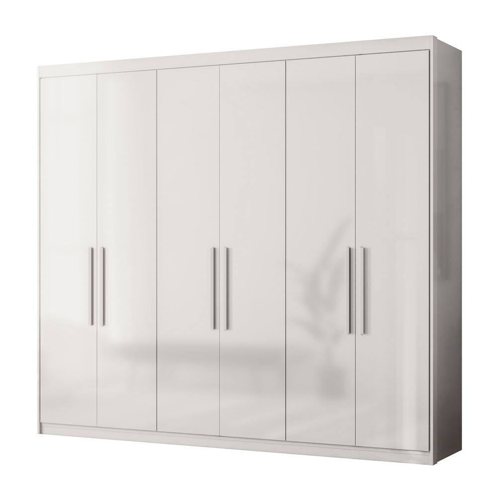 Guarda Roupa Casal 6 Portas 4 Gavetas Venice Branco - Demóbile