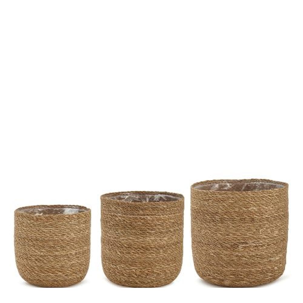 Kit 3 Cachepots Em Fibra Natural