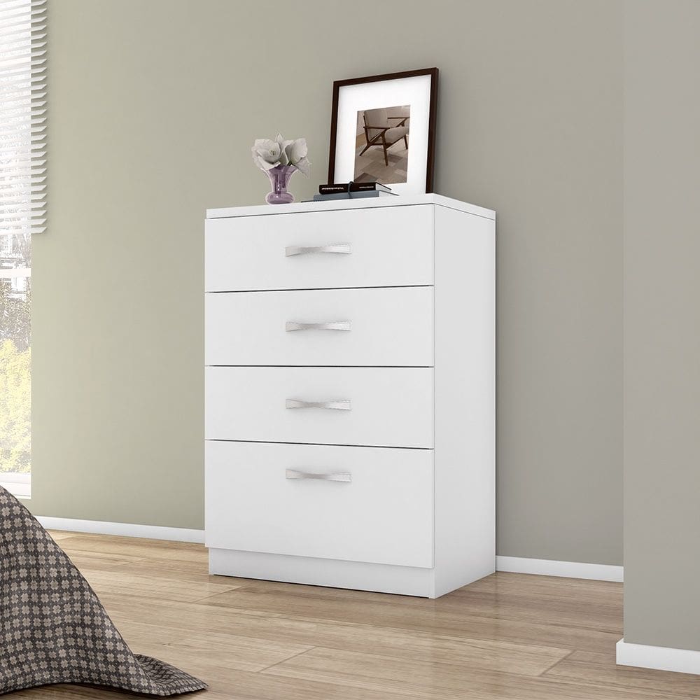 Cômoda com 4 Gavetas Astral Branco Demóbile
