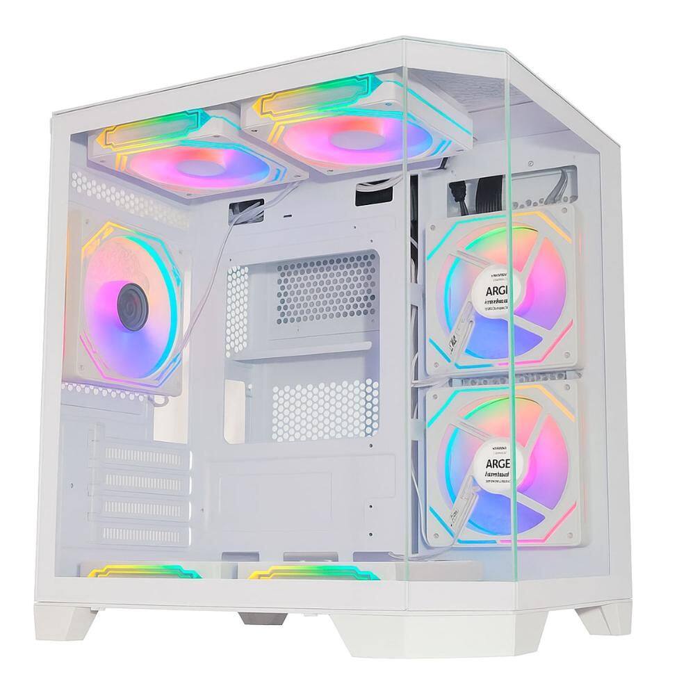 Gabinete Gamer Aquario K-Mex W620 - Vidro Temperado - Micro-ATX - Filtro Magnético - Branco