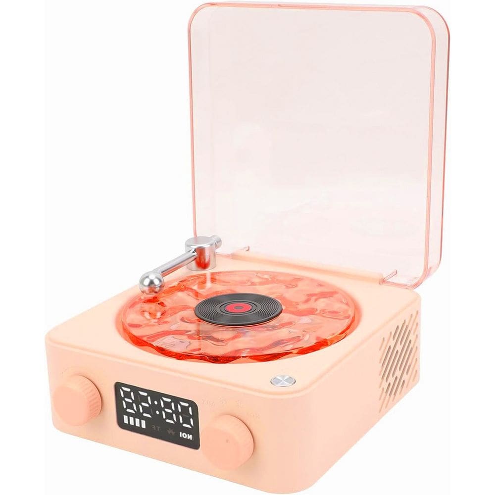Caixa De Som Vitrola Toca Disco Vinil Bluetooth Cartao Tf Usb Recarregavel Musica Led