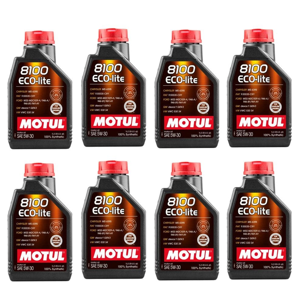 KIT 8L Óleo De Motor Alta Economia Motul 8100 Ecolite 5w30 Api Sp TOYOTA HYUNDAI KIA FORD HONDA MAZDA MITSUBISHI NISSAN