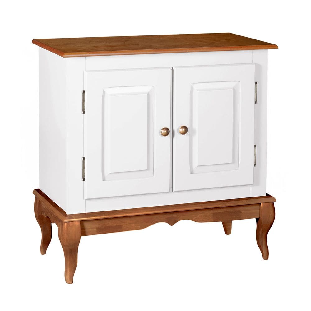 Gabinete para Banheiro 2 Porta com Pés Luiz XV Dália 3050 Linz Móveis - Branco/Imbuia Glazer
