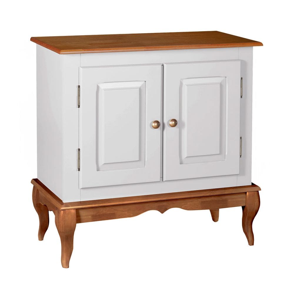 Gabinete para Banheiro 2 Porta com Pés Luiz XV Dália 3050 Linz Móveis - Off White/Imbuia Glazer