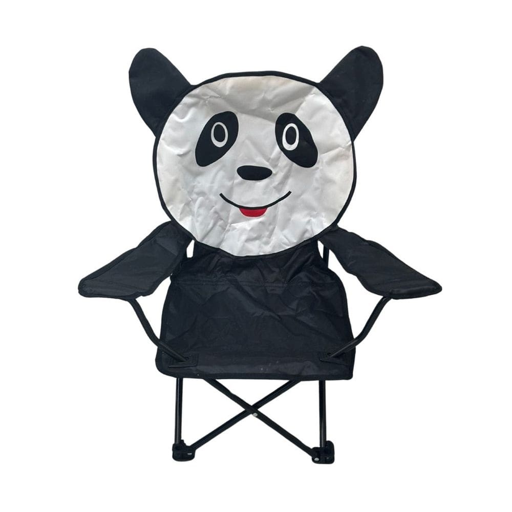 Cadeira Infantil Retrátil Articulada Praia Camping Piscina Apoio de Braço e Bolsa Panda Brinqway