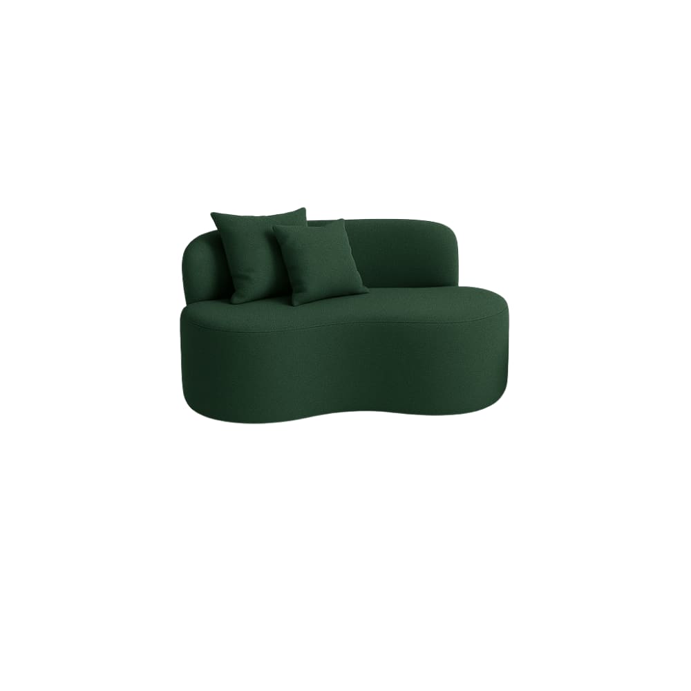 Sofá Decorativo Curvo Orgânico Nature Gaia Veludo Verde - Montanaris Decor