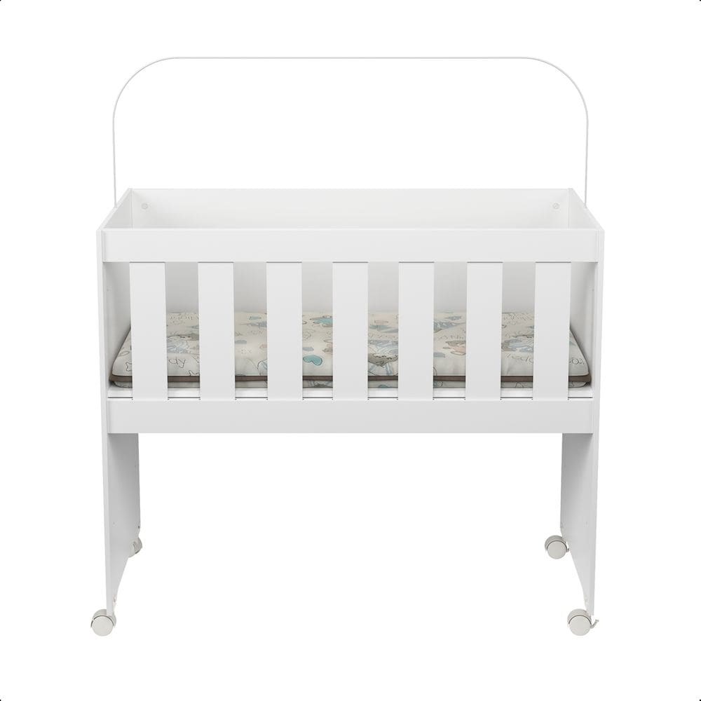 Mini Berço Chiquerinho Com Colçhão 5 Em 1 Em MDF Rubi