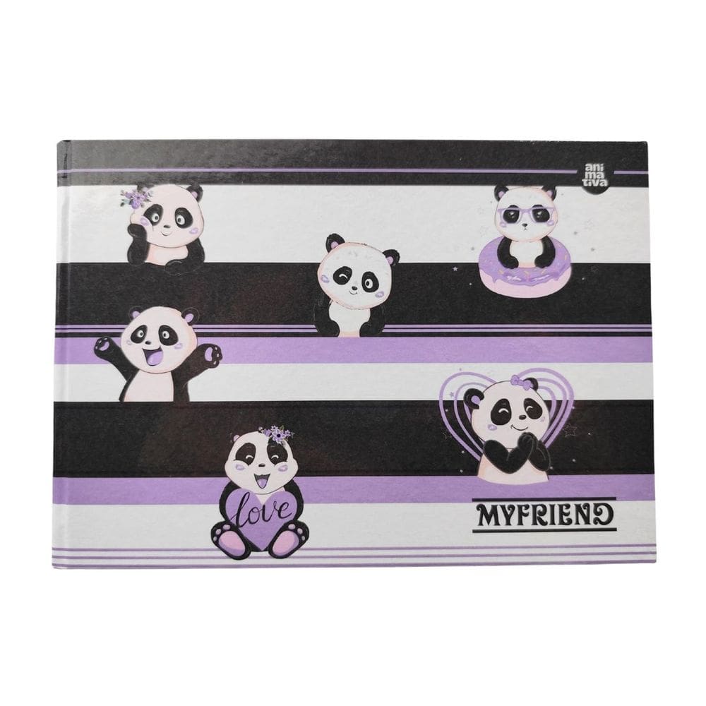 Caderno (Caligrafia) Brochura Pequeno 1/4 My Friend Capa Dura 48 Folhas Animativa Deitado