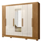 Guarda Roupas Casal Com Espelho Ripado 8 Portas 4 Gavetas Diamante Moval