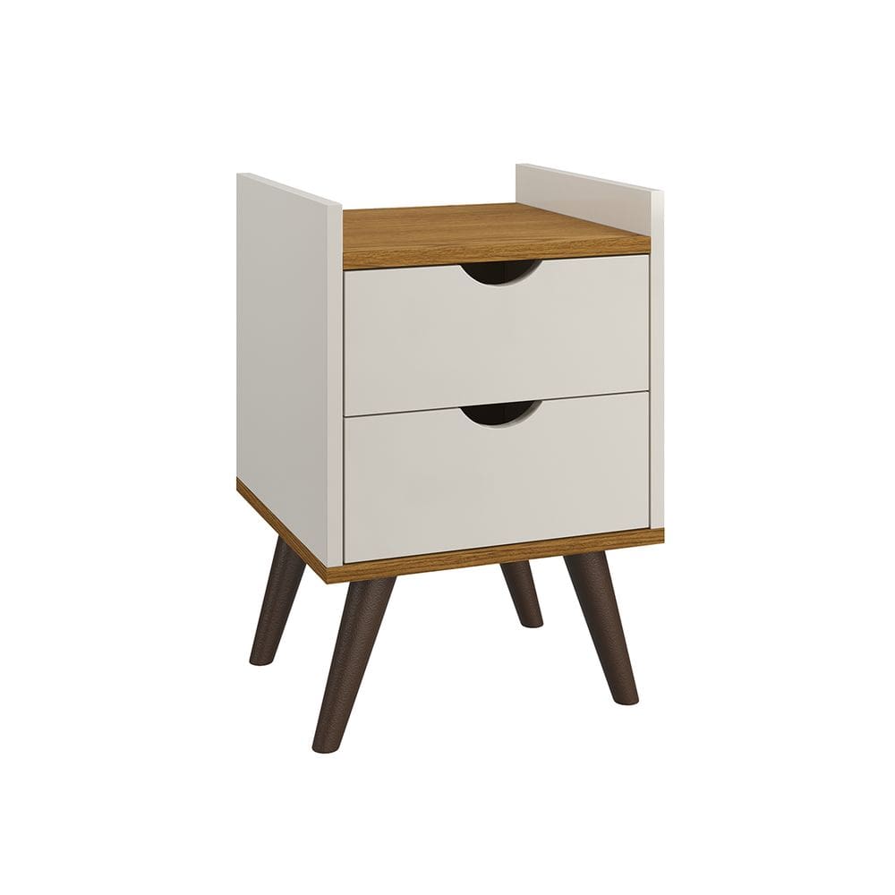 Imagem  Mesa de Cabeceira 2 Gavetas Juma Quarto Retrô Estilo