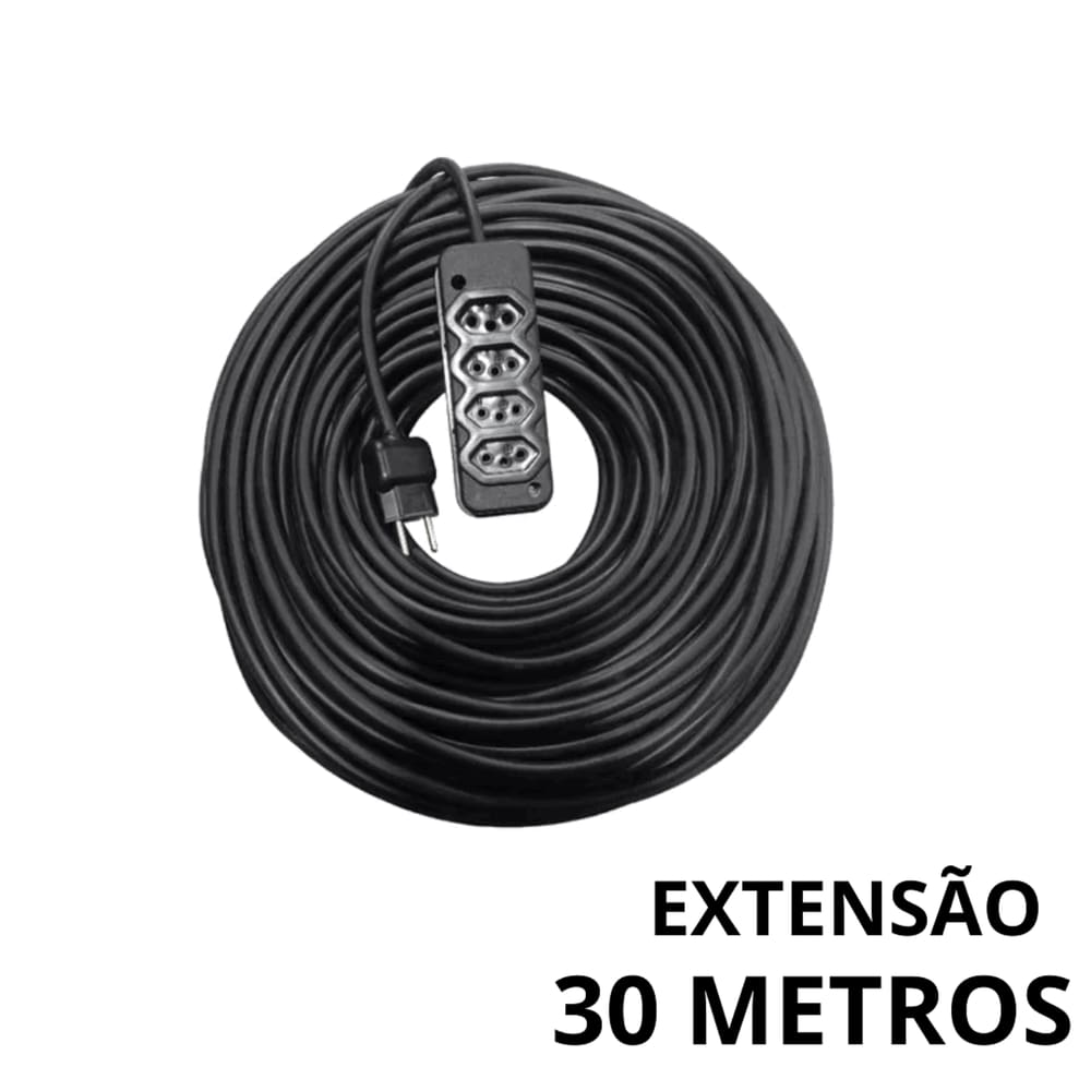 Extensão Elétrica 30m Reforçada Cabo PP 2x2 5mm 10A Segura