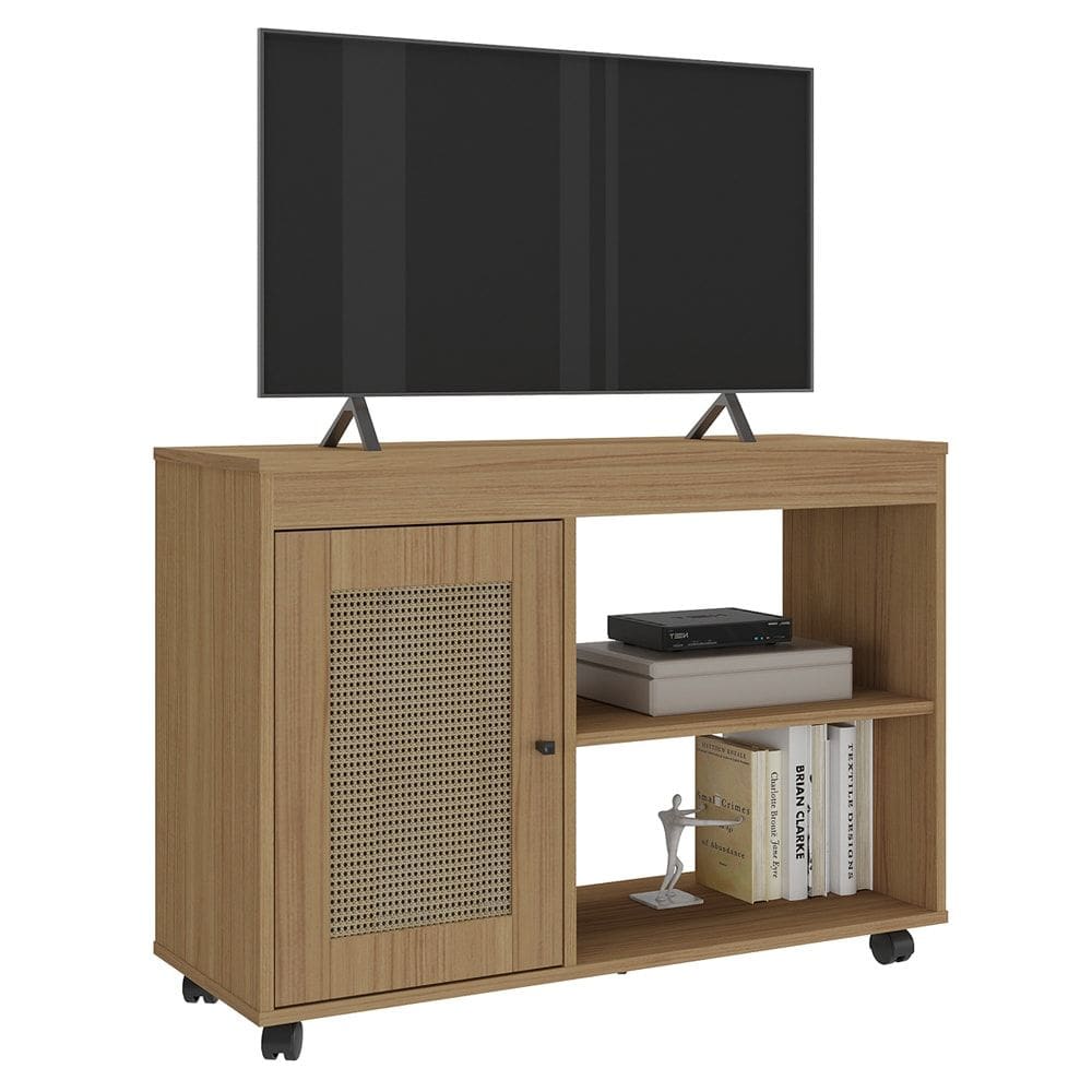 Rack Para TV 42 Pol 1P 91 cm Com Rodízios Carvalho ARLY