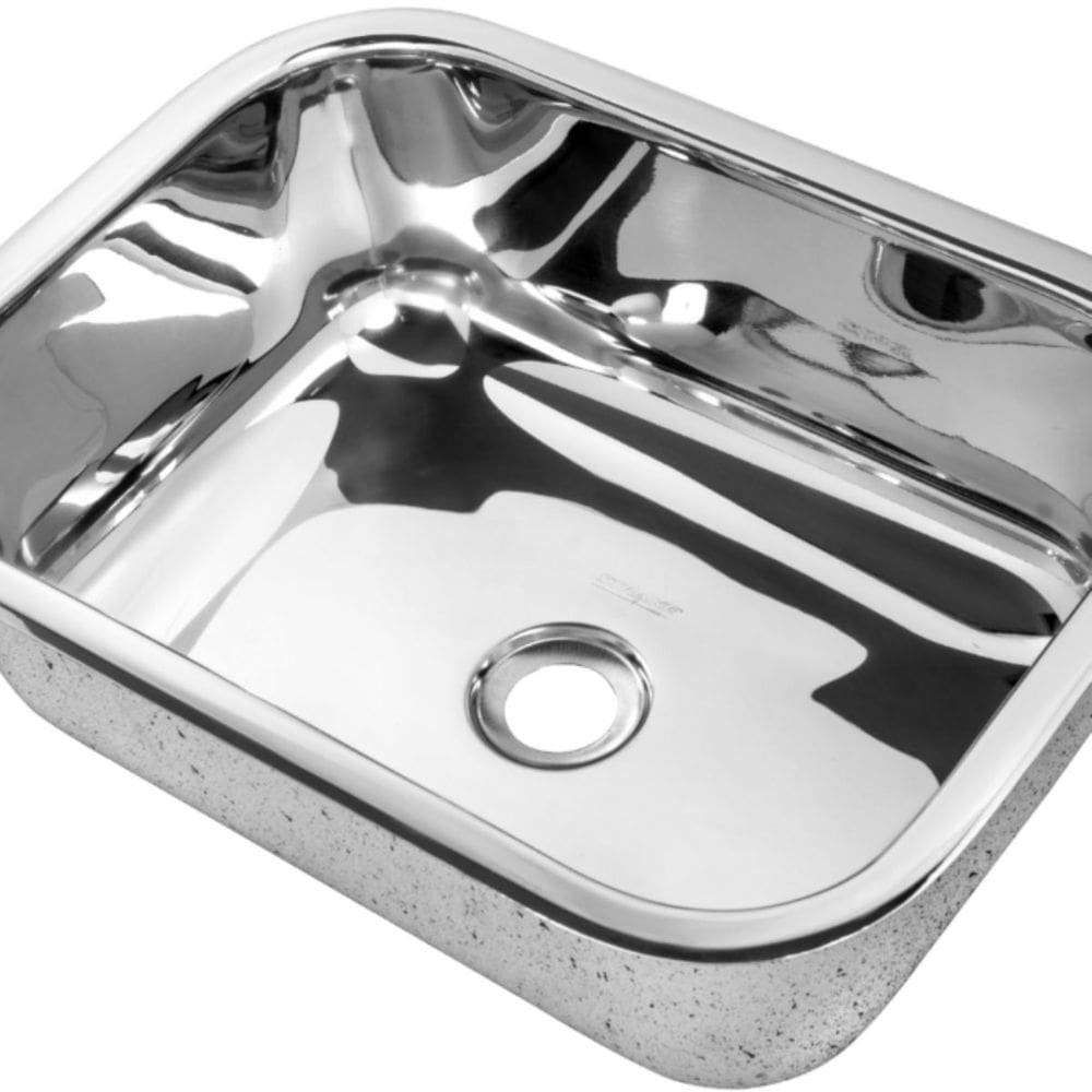 Cuba Retangular Mini Inox 304 Polida c/ Valvula 30x22x12