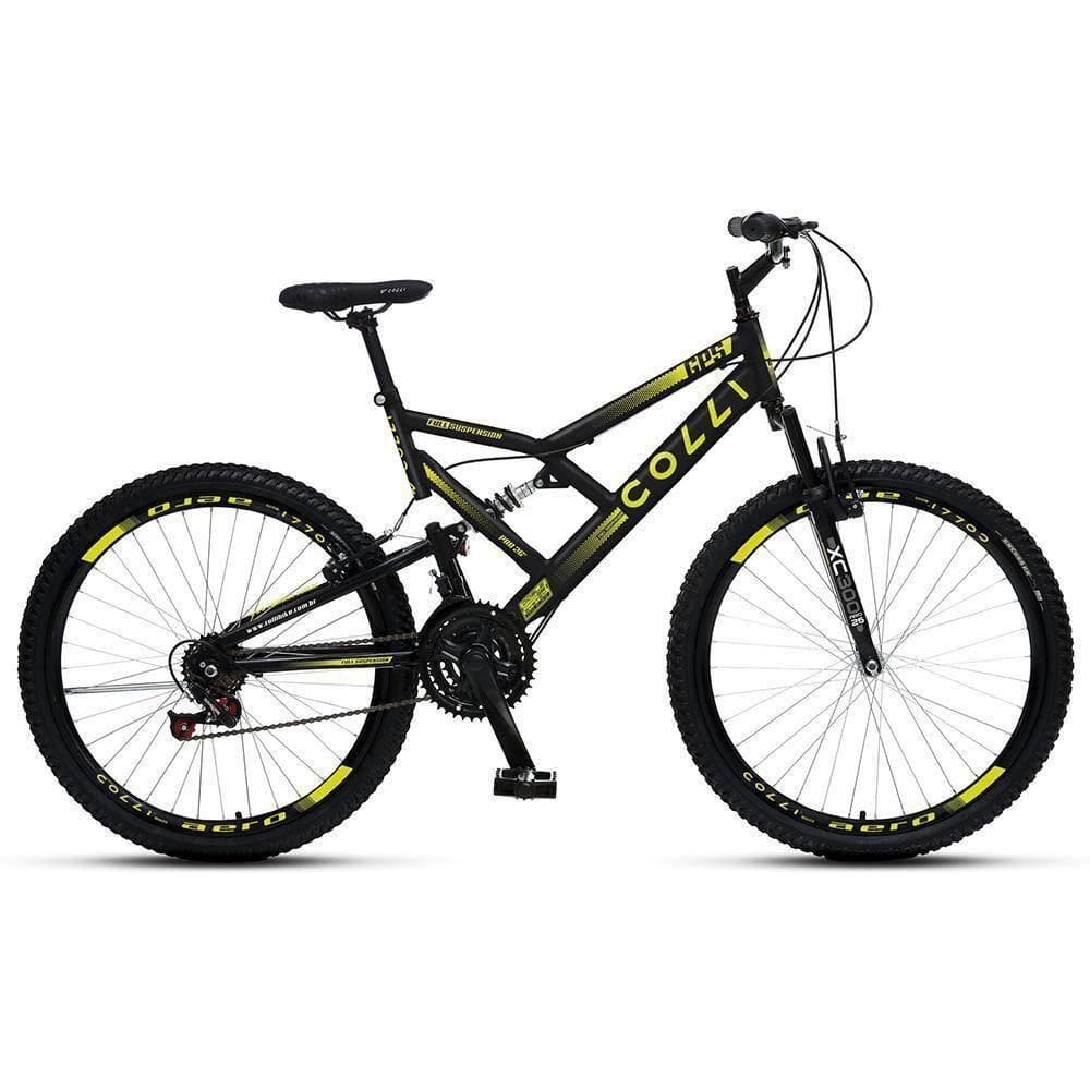 Bicicleta Colli GPS Aro 26 Dupla Suspensão Full 21 Machas