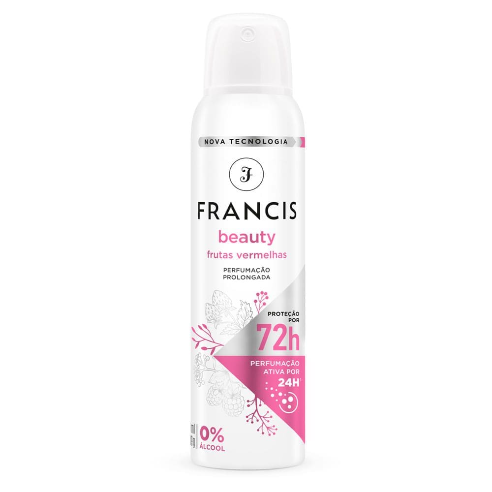 Desodorante Francis Beauty Frutas Vermelhas Aerosol Antitranspirante 72h 150ml