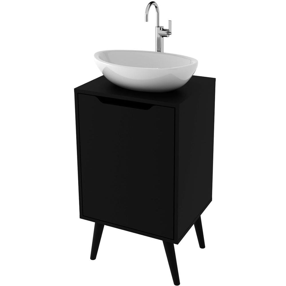 Gabinete para Banheiro 45 cm Cuba Redonda 1 Porta Retrô