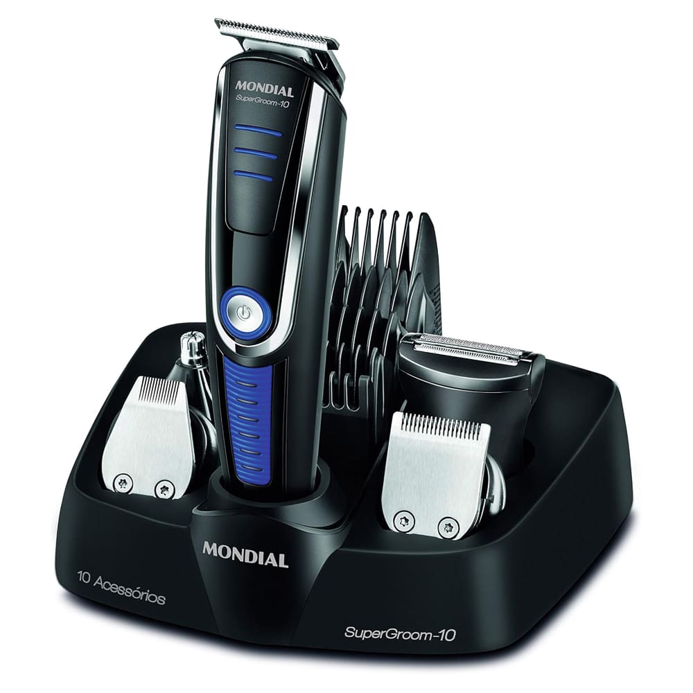 Aparador de Pelos Super Groom 10, Mondial, Preto/Azul, 6W, Bivolt BG-03