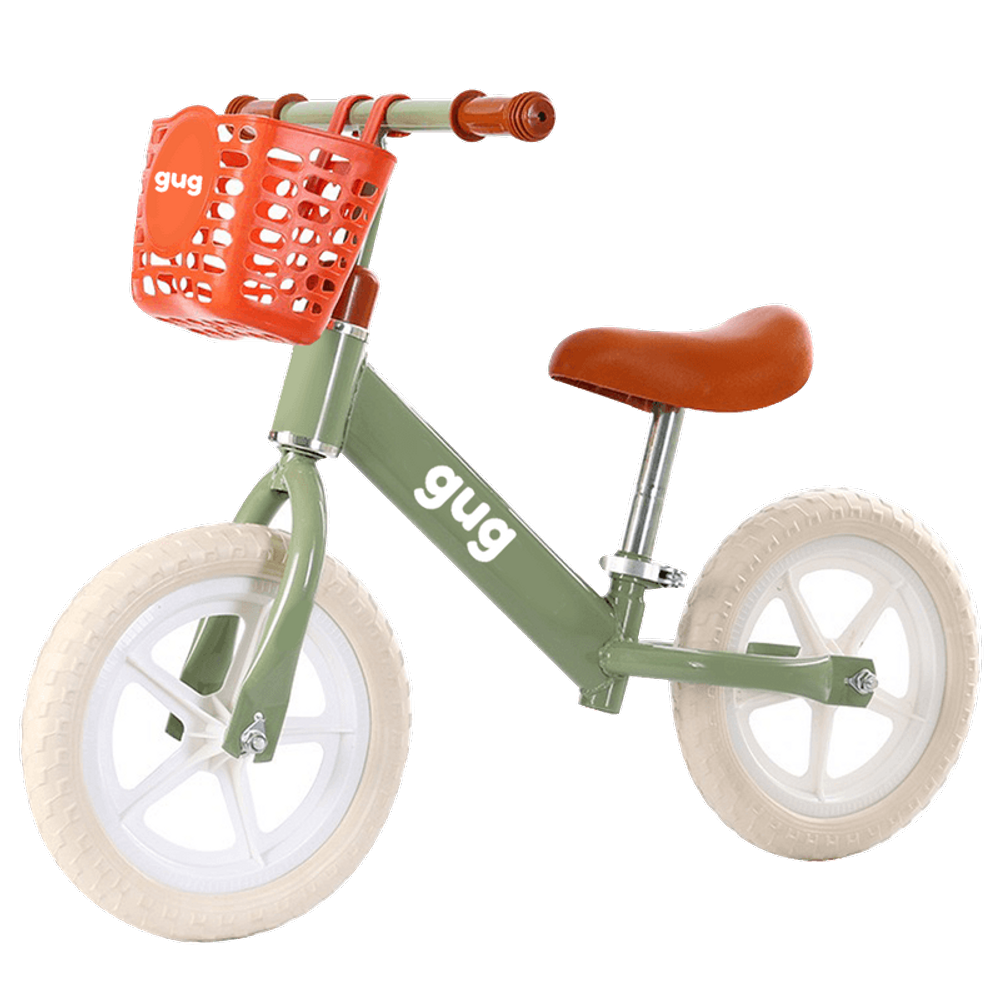 Bicicleta de equilibrio verde com cesta TERRACO