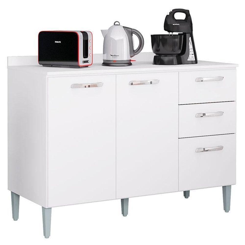 Balcão De Cozinha Lavinia Branco - Poquema